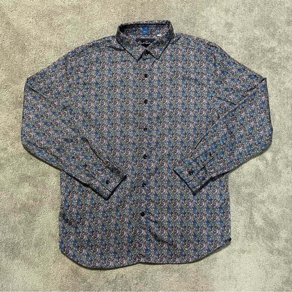 Robert Graham Mens XL Button Down Shirt Swirl Paisley Wave Long Sleeve Golf